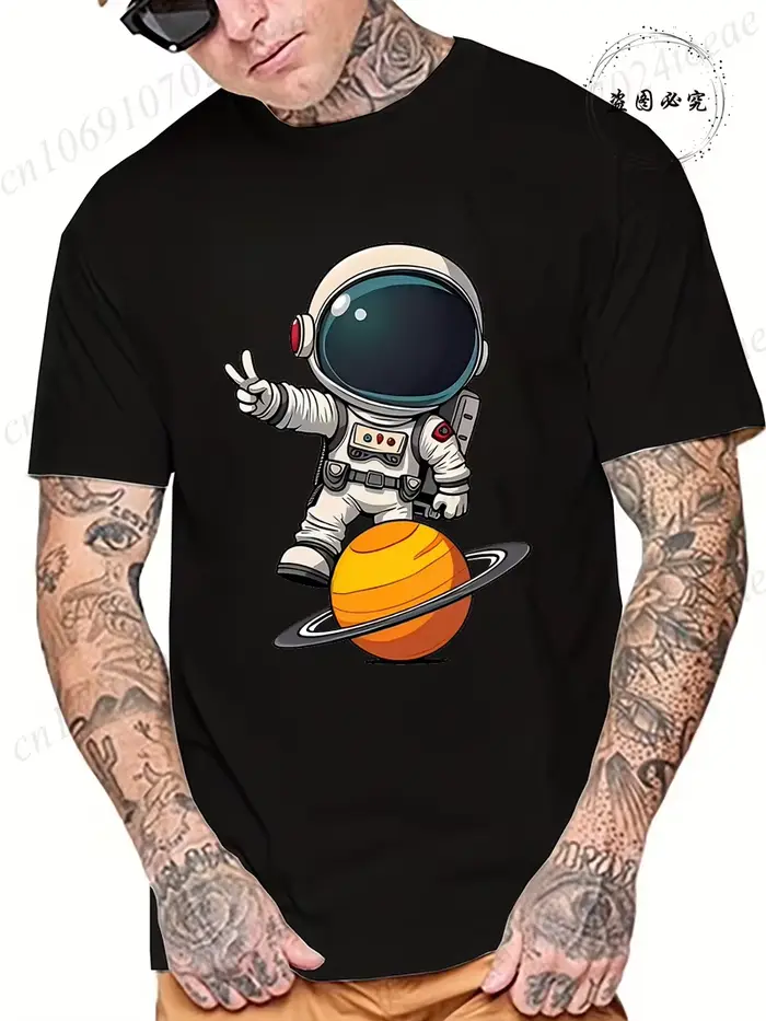 T-shirt avec imprimé astronaute pour homme