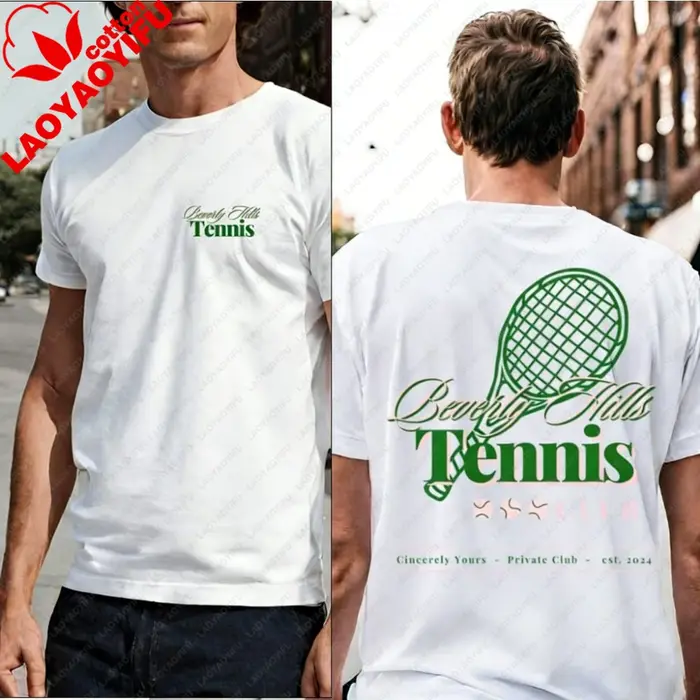 T-shirt de club de tennis rétro avec imprimé au dos, style années 90, pour homme, pour les amateurs de tennis, imprimé Y2K, t-shirt graphique, streetwear