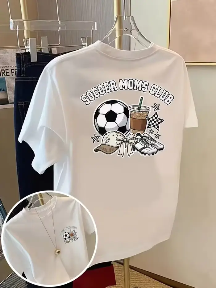 T-shirt du club des mamans de footballeuses, T-shirt de jour de match, T-shirt pour maman sportive, 