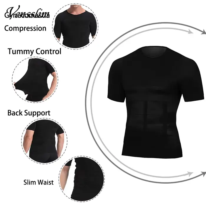Compression minceur T-shirt hommes corps Shaper taille formateur Fitness gilet gros brûler poitrine mince chemise perte de poids shapewear