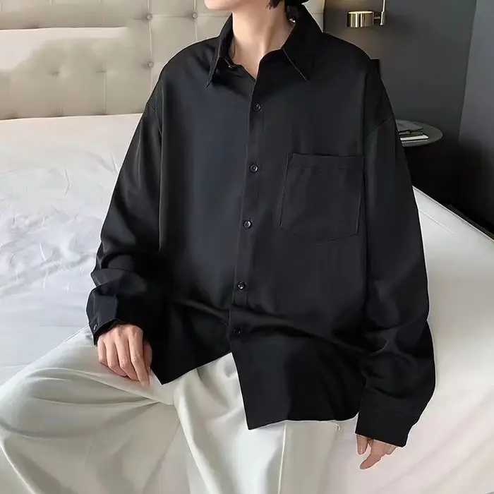 Chemise polyvalente à manches longues pour hommes, vêtements intérieurs sans fer, chemise patchwork 