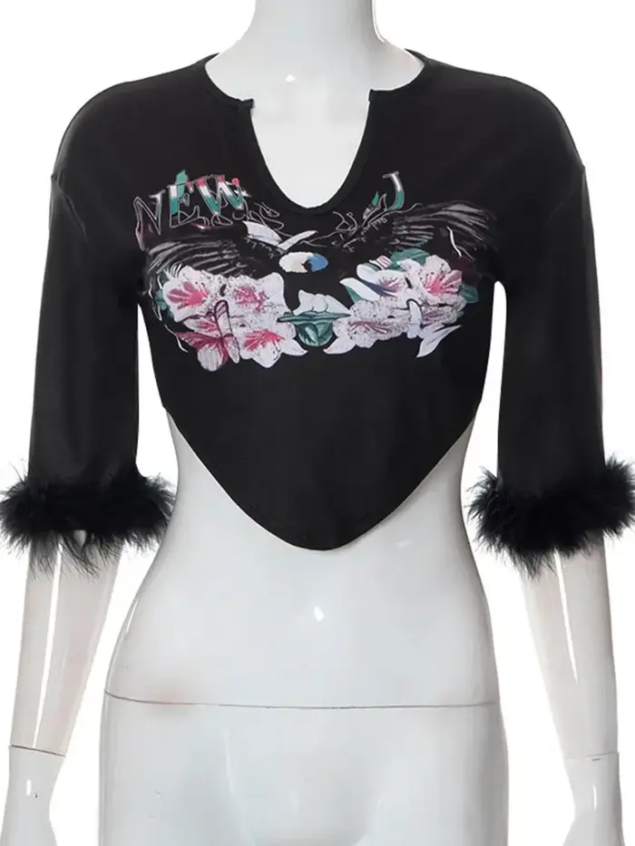 T-shirts floraux pour femmes
