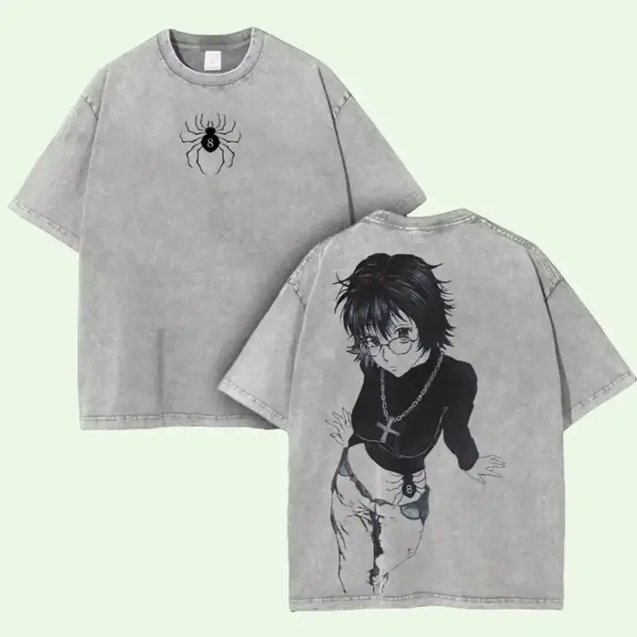 Hunter x Hunter Shizuku imprimé t-shirt hommes femmes rétro lavé T-shirts décontracté coton t-shirt 