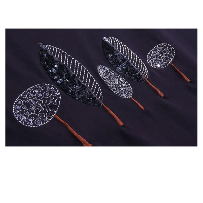 T-Shirt à paillettes Femme 2025 haut d'été broderie coton