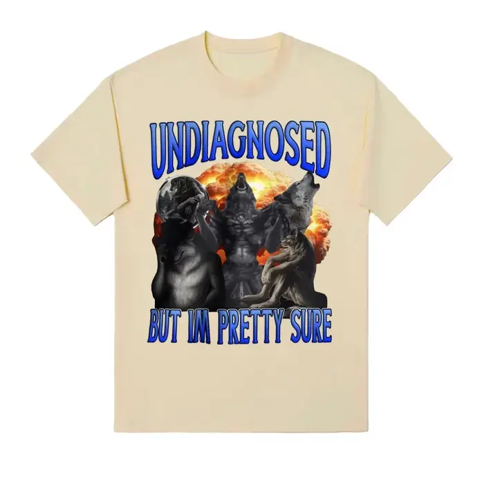 Indiagnostic mais je suis joli loup sûr drôle Meme T-shirt pour hommes femmes Harajuku gothique rétro