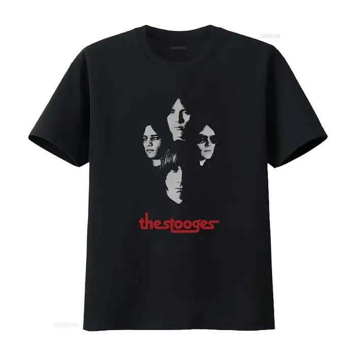 Iggy The Stooges t-shirt groupe Shot vintage lavé polyvalent confortable légèrement doux unisexe homme haut pour un usage quotidien