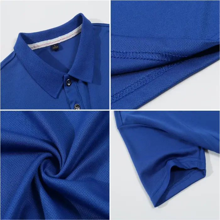 Polo à manches courtes pour hommes à séchage rapide avec chemise à revers respirante