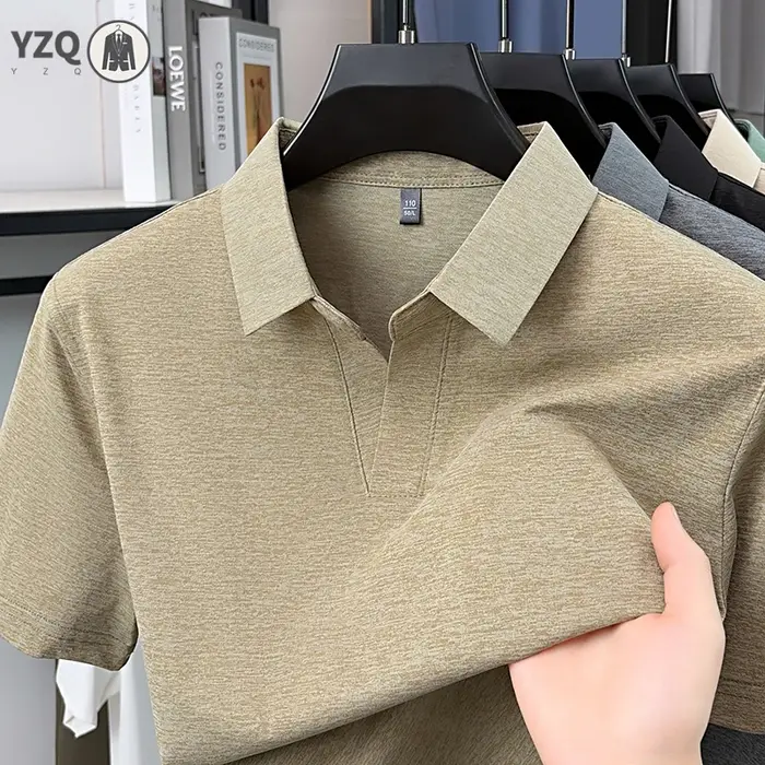 Polo uni mélangé pour homme