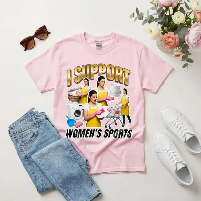 T-shirt Amusant et Original pour Homme : Je Soutiens les Sports Féminins - Idéal pour un échange ou 