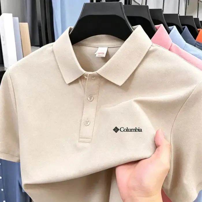 Polo de marque brodé à manches courtes pour hommes, haut de gamme, confortable, respirant, décontrac
