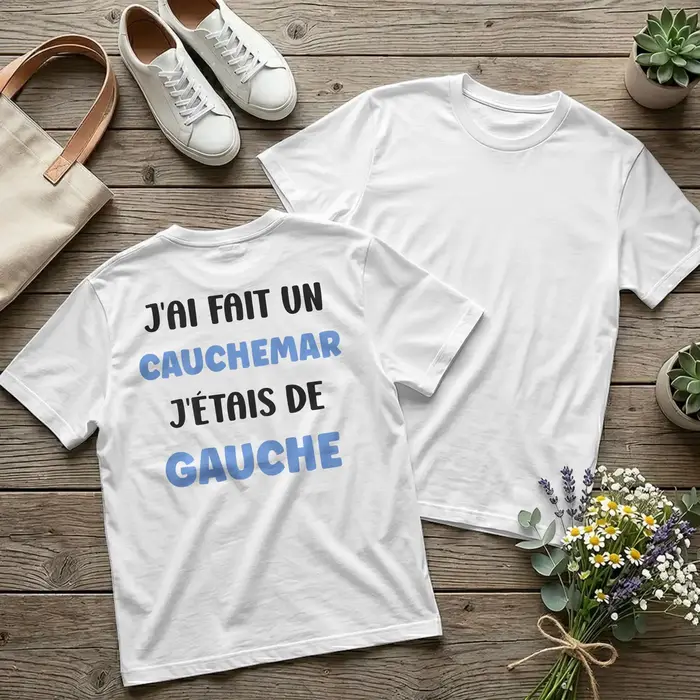 T-shirts humoristiques pour hommes avec impression au dos « I Have Made A Nightmare I Was Left » – France – 100 % coton – Col rond – Merch imprimé