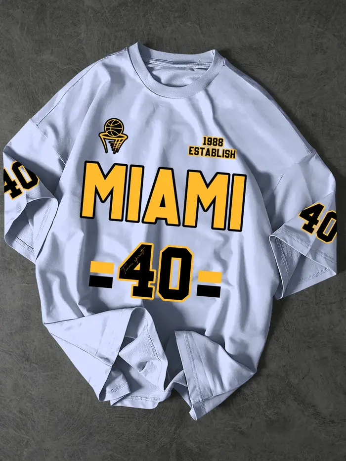 T-shirt graphique vintage en jersey de sport « Miami 1988 »