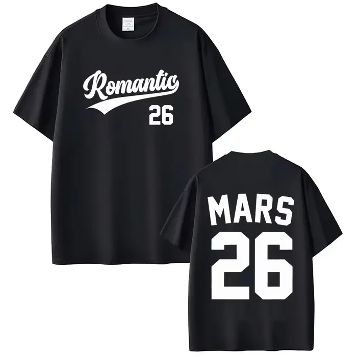Bruno Mars The Romantic Tour 2026 T-shirt imprimé pour hommes et femmes