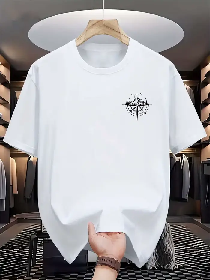 T-shirt à motif tendance 100% coton, style simple, adapté aux hommes, ample et confortable, polyvale