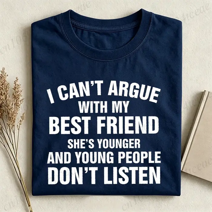 T-shirt « Meilleur Ami » Sarcastique pour Femme – Tenue d'Été Décontractée à Col Rond et Manches Courtes – Idée Cadeau