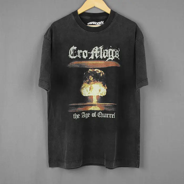 Cro-Mags t-shirt l'âge du quarrel Hardcore Punk Thrash Corrosion de la Conformité lavé manches longues hommes coton imprimé chemise