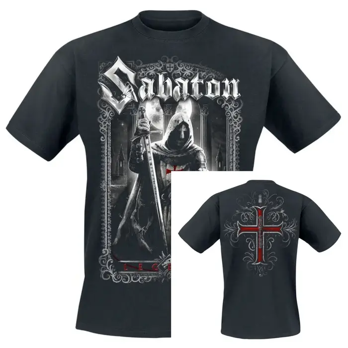 T-shirt unisexe en coton à motif Sabaton, manches courtes, style décontracté, vintage, de marque de 