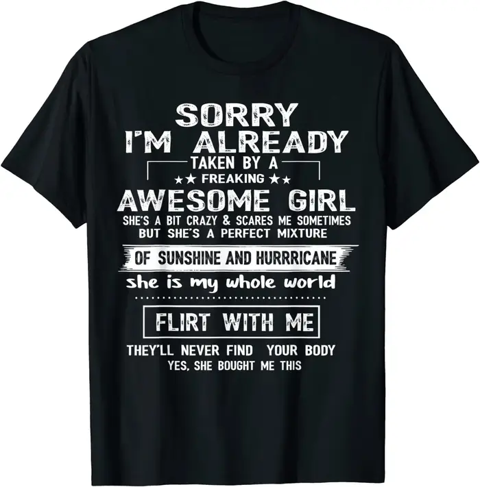 T-Shirt femme, désolé, je suis déjà pris par une fille géniale, mots drôles imprimés, graphique, Top
