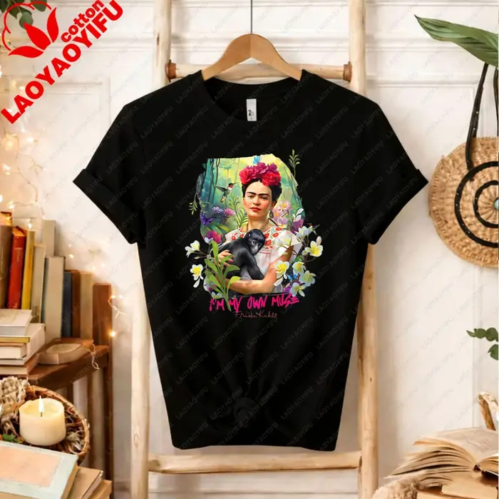 T-shirt « Je suis ma propre muse » - Frida Kahlo, vêtements gothiques pour femmes, vêtements vintage