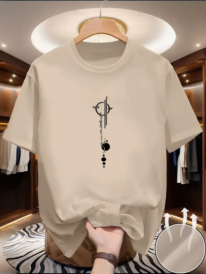 T-shirt pour homme à col rond et manches courtes, élégant, confortable, texture agréable, sensation 