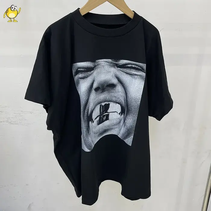 T-shirt décontracté YZY noir et blanc à manches courtes pour homme et femme