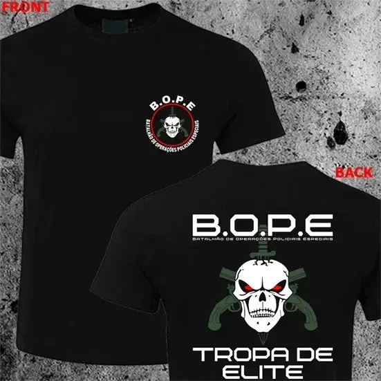 BOPE Tropa De Elite brésil Forces d'élite spéciales T-Shirt à manches courtes décontracté 100% coton