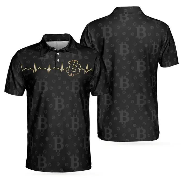 Mode luxe Bitcoin impression 3D polos à manches courtes pour hommes vêtements de haute qualité Golf t-shirts bouton POLO t-shirt hauts