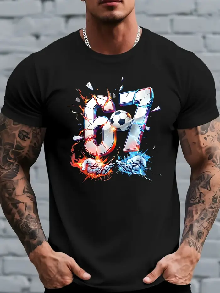 T-shirt graphique Meme Six Seven pour homme
