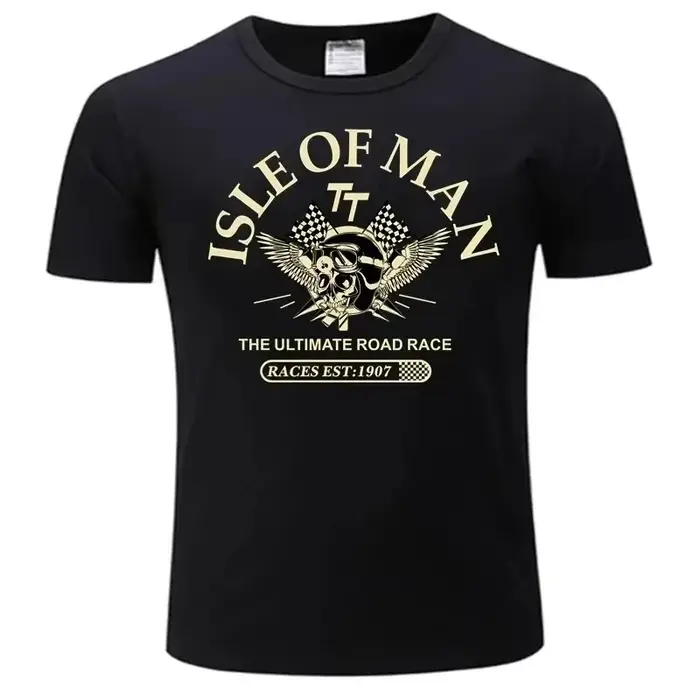 T-shirt pour hommes Isle of Man TT Races Skull Helmet