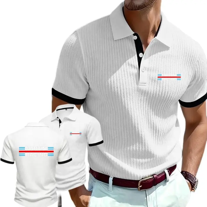 NOUVEAU Polo en tricot à revers pour homme