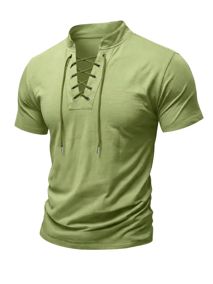 T-shirt à manches courtes à lacets pour hommes