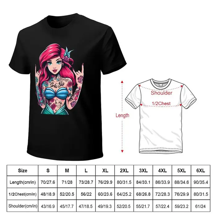 T-shirt Rock Princess of the Oceans, grande taille, en coton doux