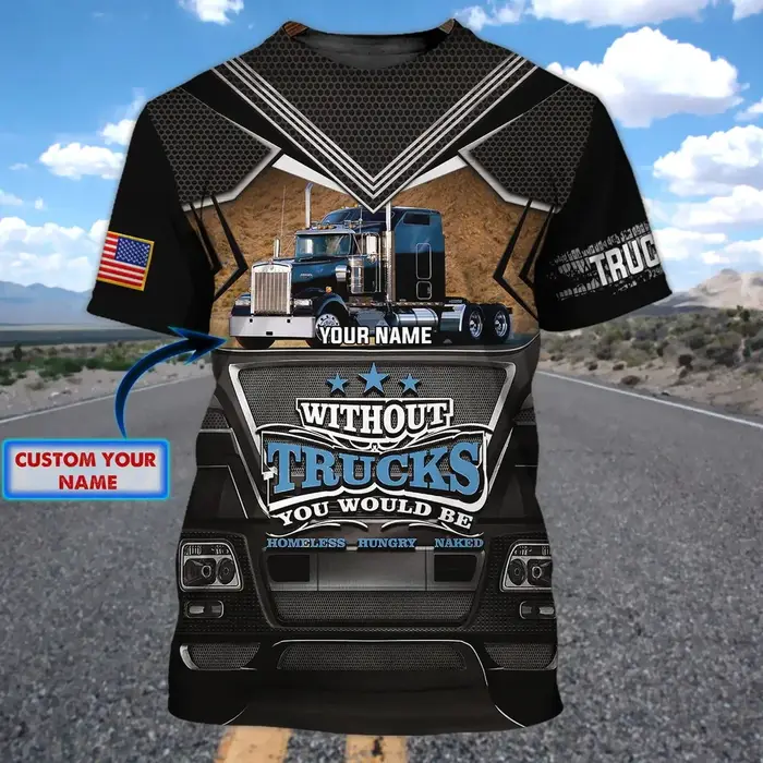 PLstar Cosmos été hommes T-shirt camionneur nom personnalisé impression 3D
