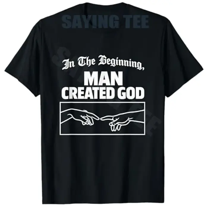 T-shirt Meme Aïthiste Sarcastique Anti-Religion Y2K Esthétique Amusant et Embarrassant pour Homme