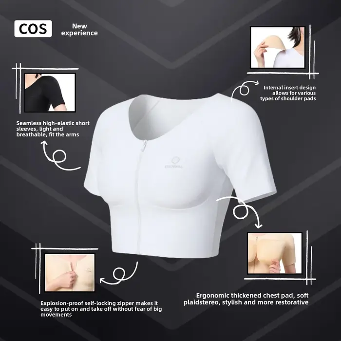 Chemise musculaire musculation amélioration de la poitrine maillot de corps de Compression sans couture réaliste faux