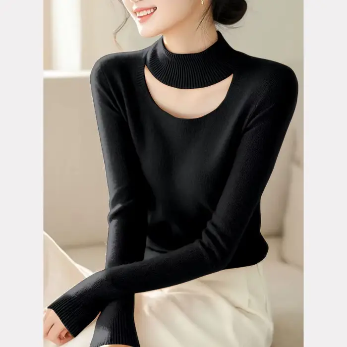 Pull en tricot doux Orange pour femmes, élégant, Chic, à la mode, sensation de Luxe, vêtements pour 