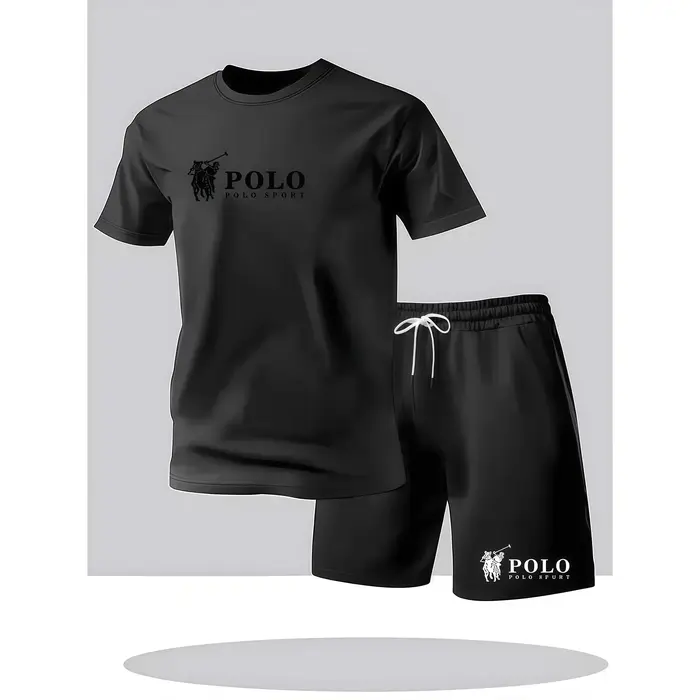 Ensemble T-shirt à manches courtes pour hommes, T-shirt et short à manches courtes, ensemble deux pi