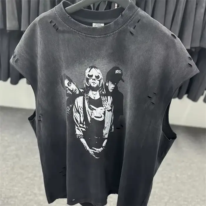 Vintage SAINT Guns N Roses lavé T-Shirts haute qualité sol sale Spray porté à la main débardeur t-sh