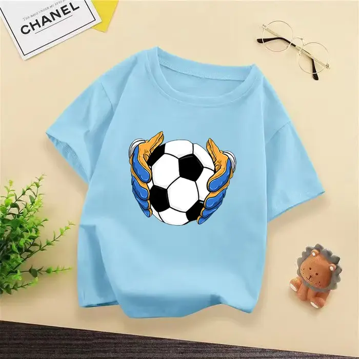 T-shirt pour enfants 100% coton à imprimé football
