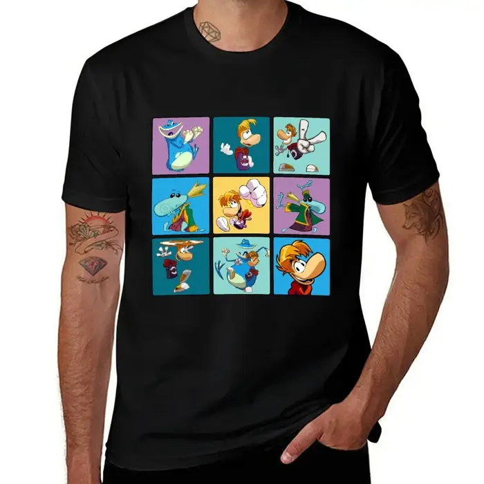 T-shirt Rayman Squares décontracté à manches courtes pour hommes