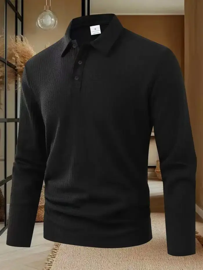 Hommes à manches longues Polo de haute qualité hommes vêtements bureau Polos T-shirt affaires Polosh