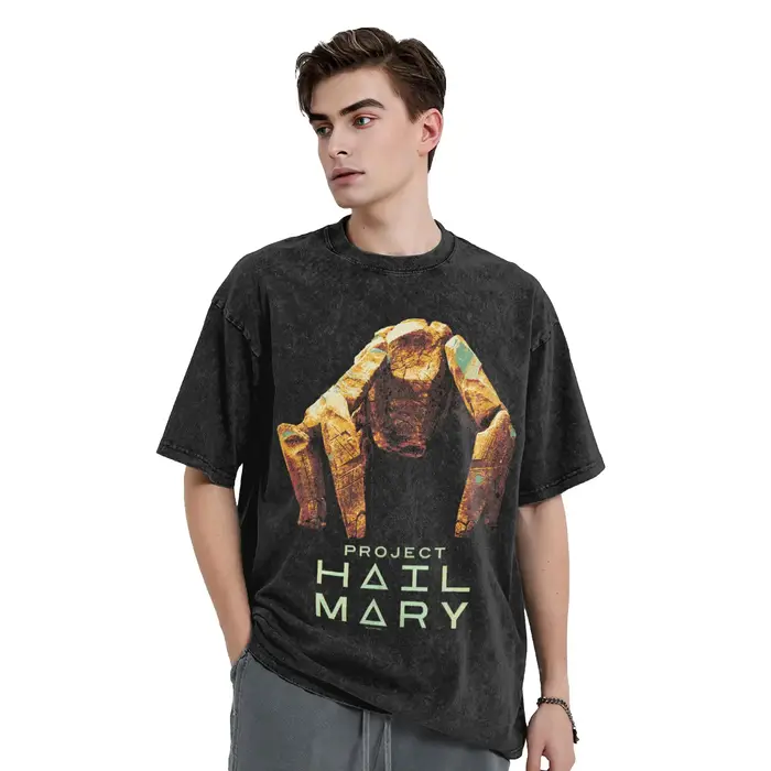 Men Project Hail Mary Rocky The Alien Distressed Portrait    T-shirts, vêtements de plage, t-shirt 