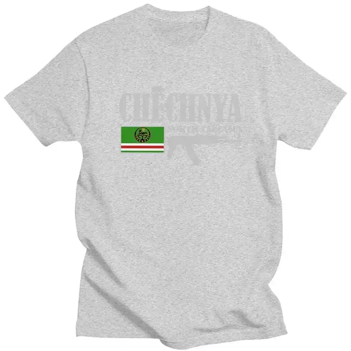 Personnalisé Chechnya Fighter t-shirts hommes pur coton t-shirt hauts drapeau tchétchène