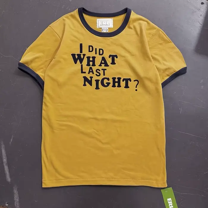 T-shirt unisexe d'été avec lettres floquées 'I DID WHAT LAST NIGHT', en coton de qualité supérieure,