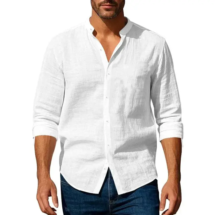Chemise en coton et lin pour hommes