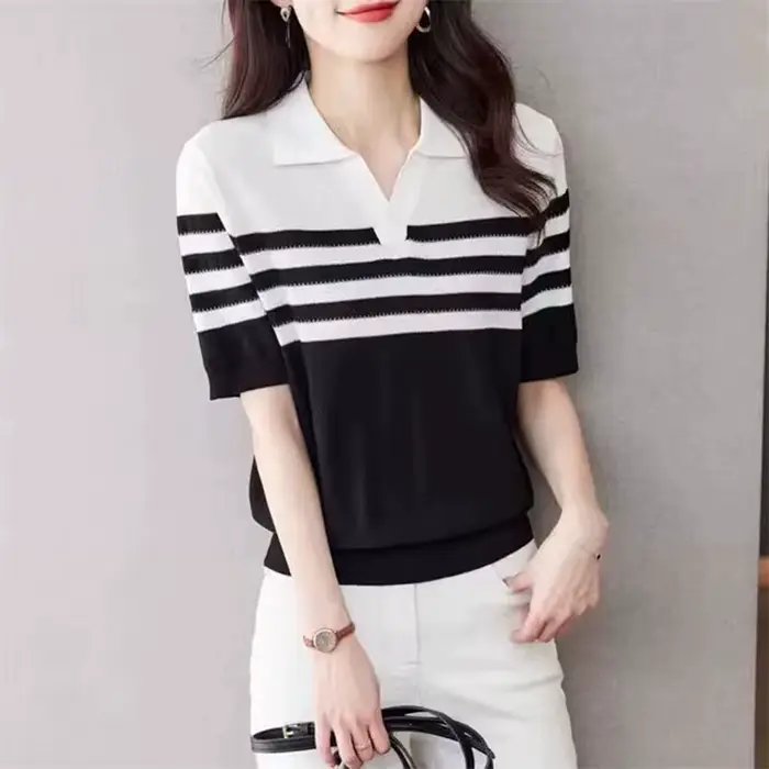 T-shirt à col polo pour femme