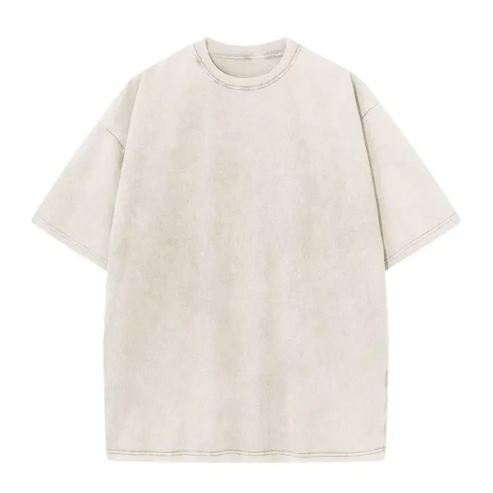 T-Shirt lavé 230G 100 coton solide surdimensionné ample Fitness hommes T-Shirt hauts épaules tombant