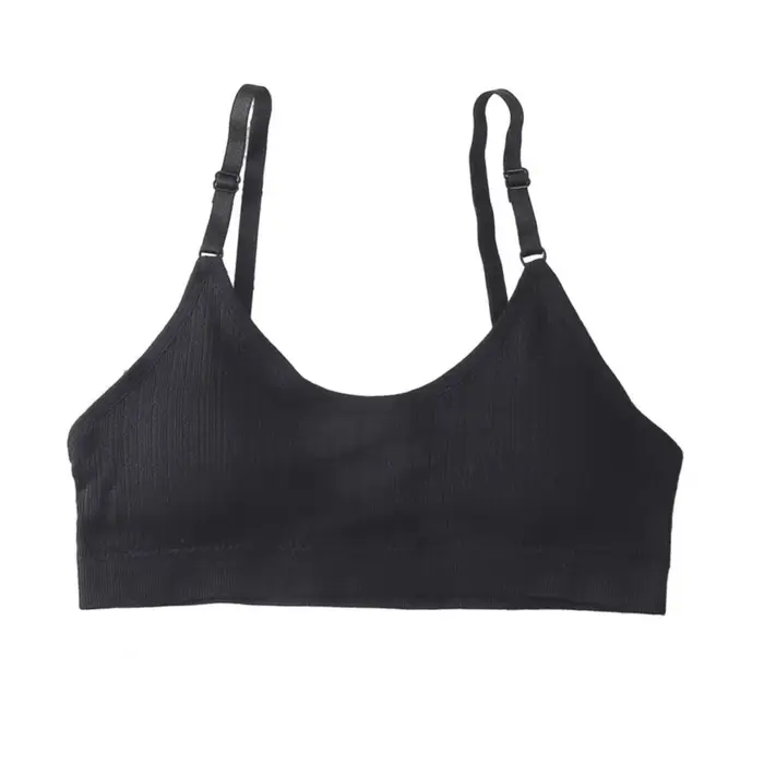 Brassière de sport pour femme, sans armatures, rembourrée, côtelée, sans couture, respirante, pour l