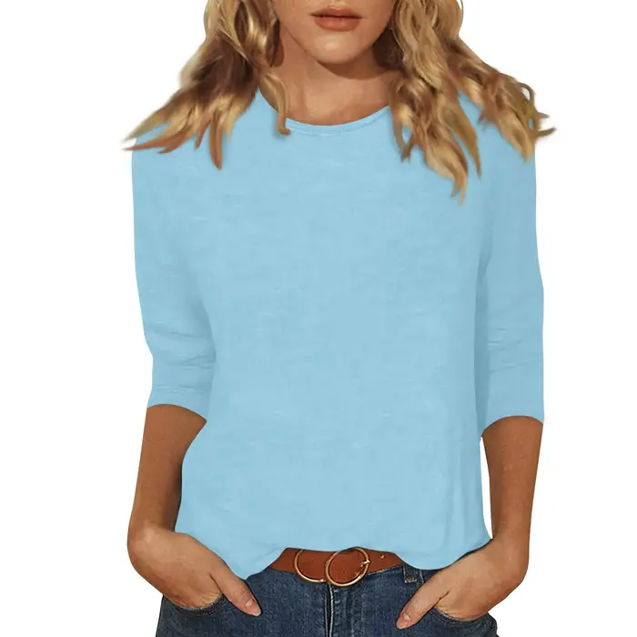 T-shirt manches trois quarts col rond femme
