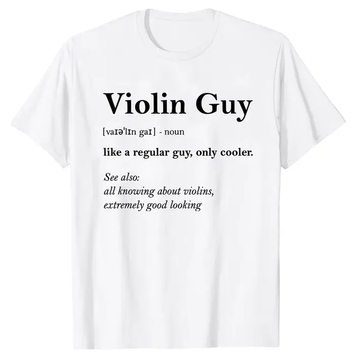 T-shirt drôle pour garçon violoniste, cadeau violon, haut confortable en coton, coupe ajustée, drôle